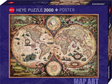 Heye Puzzle Zemljevid starega sveta 2000 kosov