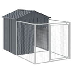 Vidaxl Pasja uta s streho antracitna 117x1221x123 cm pocinkano jeklo