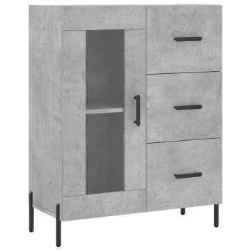 Vidaxl Komoda betonsko siva 69,5x34x90 cm inženirski les