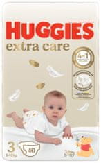 4x HUGGIES Extra Care 3 plenice za enkratno uporabo (6-10 kg) 40 kosov