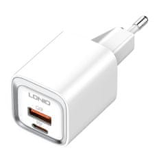 LDNIO A2318C USB, USB-C 20W omrežni polnilnik + kabel Lightning