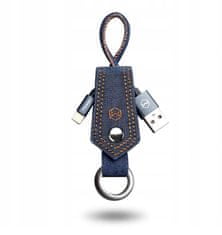Mcdodo McDodo, kratek kabel, obesek za ključe, iz jeansa, za iPhone, 15 cm CA-0740