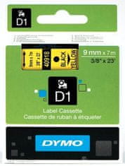 Dymo 40918 (S0720730) 9mm x 7m črn / rumen, etikete