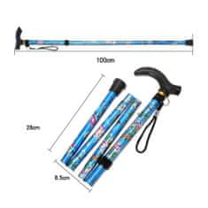 Northix Zložljiva palica - modra - nastavljiva - 81–92 cm 