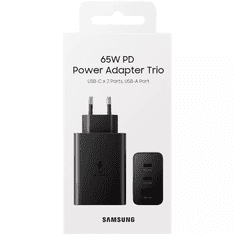 Samsung Polnilec Samsung 65W, 3.5A, 1x USB-A, 2xUSB-C, EP-T6530NBEGEU