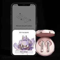 Slušalke Bluetooth za v uho QCY T21 FairyBuds, Floral Pink