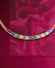 Morellato Igriva pozlačena ogrlica z barvnim kubičnim cirkonijem Colori SAVY01