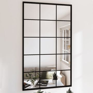 shumee vidaXL Stensko ogledalo 6 kosov črno 100x60 cm kovinsko