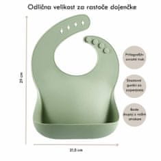 Kidkool Komplet silikonskih slinčkov z žepom za otroke (3 kosi) siva/zelena/modra