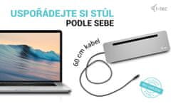 I-TEC USB-C kovinska ergonomska priklopna postaja z zaslonom 3x 4K, Power Delivery 100 W