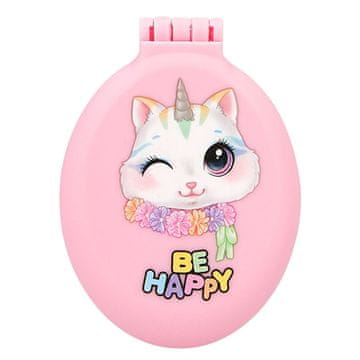 ASST | Ylvi zložljiva krtača za lase z ogledalom, Roza