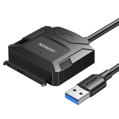 Ugreen Adapterski kabel za HDD in SSD SATA 2,5'' / 3,5'' USB 3.0 do 4 TB - črn
