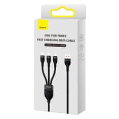 BASEUS 3-v-1 kabel USB na USB-C / iPhone Lightning / micro USB 1,2 m – črn