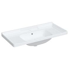Vidaxl Kopalniški umivalnik bel 100x48x23 cm pravokoten keramičen
