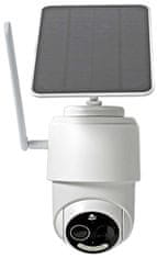 Nedis IP kamera 4G sončna/ zunanja/ IP65/ Wi-Fi/ 1080p/ senzor PIR/ USB-C/ microSD/ Android/ iOS/ bela + sončna plošča