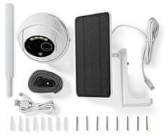 Nedis IP kamera 4G sončna/ zunanja/ IP65/ Wi-Fi/ 1080p/ senzor PIR/ USB-C/ microSD/ nočni vid/ Android/ iOS/ bela