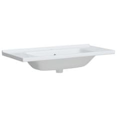 Vidaxl Kopalniški umivalnik bel 100x48x19,5 cm pravokoten keramičen