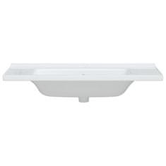 Vidaxl Kopalniški umivalnik bel 100x48x19,5 cm pravokoten keramičen