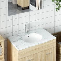 Vidaxl Kopalniški umivalnik bel 33x29x16,5 cm ovalen keramičen
