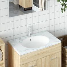Vidaxl Kopalniški umivalnik bel 43x35x19 cm ovalen keramičen