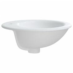 Vidaxl Kopalniški umivalnik bel 52x46x20 cm ovalen keramičen
