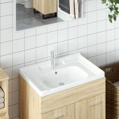Vidaxl Kopalniški umivalnik bel 61x48x23 cm pravokoten keramičen