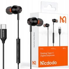 Mcdodo Mcdodo slušalke z mikrofonom USB-C DAC, črne HP-3490