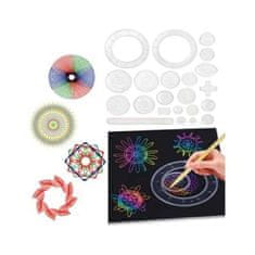 JOJOY® Spirograf komplet, Ustvarjalni set, Risanje z geometrijskimi spirografi (15 spirografov, 2 obroča, 4 orodja, 3 pisala, papir A4 in navodila) | SPIROART