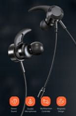 Mcdodo Mcdodo slušalke z mikrofonom za igre z bliskavico, črne HP-1350