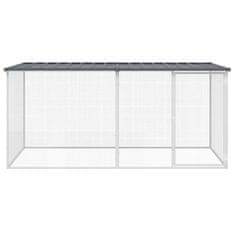 Greatstore Kokošnjak s streho antracit 203x98x90 cm pocinkano jeklo