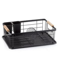 Kela Odcejalnik za posodo Rica kovinski črni 35,0x28,0x13,0cm KL-11713