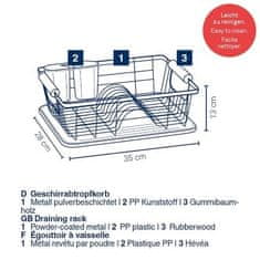 Kela Kovinski odcejalnik za posodo Rica črna 35,0x28,0x13,0cm KL-11713