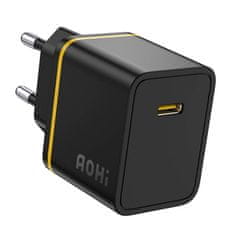slomart omrežni polnilec aohi a325, 30w usb-c (črn)