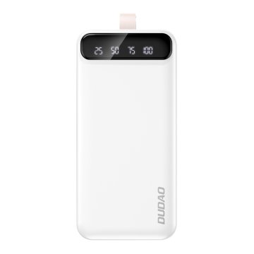 DUDAO K8s+ Power Bank 30000mAh 3x USB + LED lampa, belo