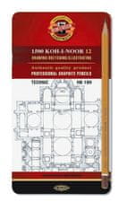 Koh-i-Noor grafitni tehnični svinčnik HB-10H komplet 12 kosov v pločevinasti škatlici