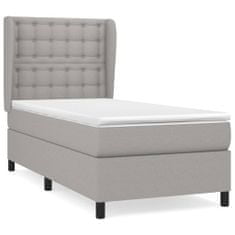 Vidaxl Box spring postelja z vzmetnico svetlo siva 90x200 cm blago