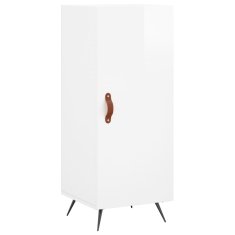 Vidaxl Komoda visok sijaj bela 34,5x34x90 cm inženirski les