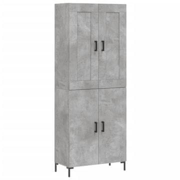 Vidaxl Visoka komoda betonsko siva 69,5x34x180 cm inženirski les