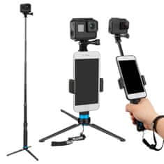 TELESIN selfie stick za športne kamere in mobitelne telefone, črna