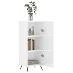 Vidaxl Komoda visok sijaj bela 34,5x34x90 cm inženirski les