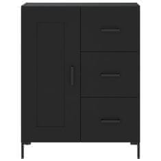 Vidaxl Komoda črna 69,5x34x90 cm inženirski les
