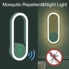 HOME & MARKER® Ultrazvočni odganjalec komarjev s pretvorbo frekvence in LED lučjo za spanje | ANTIMOSI