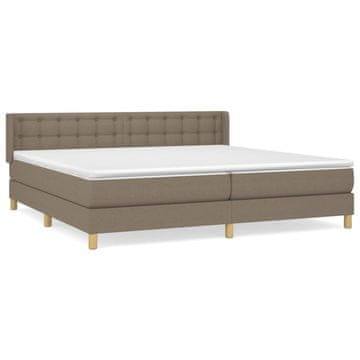 Vidaxl Box spring postelja z vzmetnico taupe 180x200 cm blago