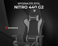 Genesis Nitro 440 G2 gaming/pisarniški stol, ergonomski, črna-siva