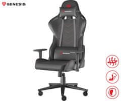 Genesis NITRO 550 G2 gaming/pisarniški stol, ergonomski, črna - odprta embalaža