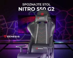 Genesis NITRO 550 G2 gaming/pisarniški stol, ergonomski, črna