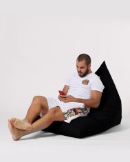 Atelier Del Sofa Vrtna vreča Bean Bag, piramida Big Bed Pouf - črna