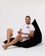 Atelier Del Sofa Vrtna vreča Bean Bag, piramida Big Bed Pouf - črna