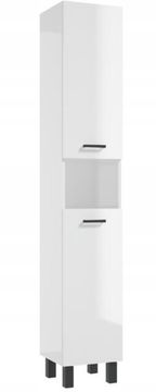 shumee Samostoječi kopalniški steber, bel sijaj, 174x30 cm MEA