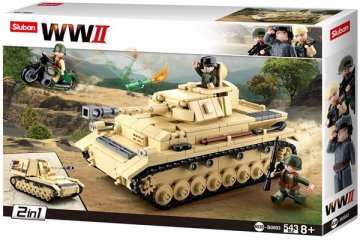 Sluban WWII M38-B0693 Veliki nemški tank 2v1